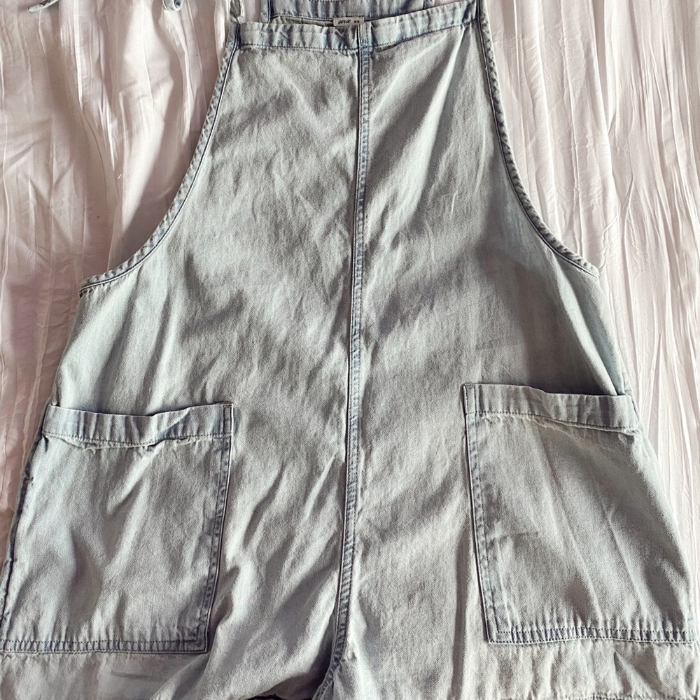 Light blue tie strap overalls Size M